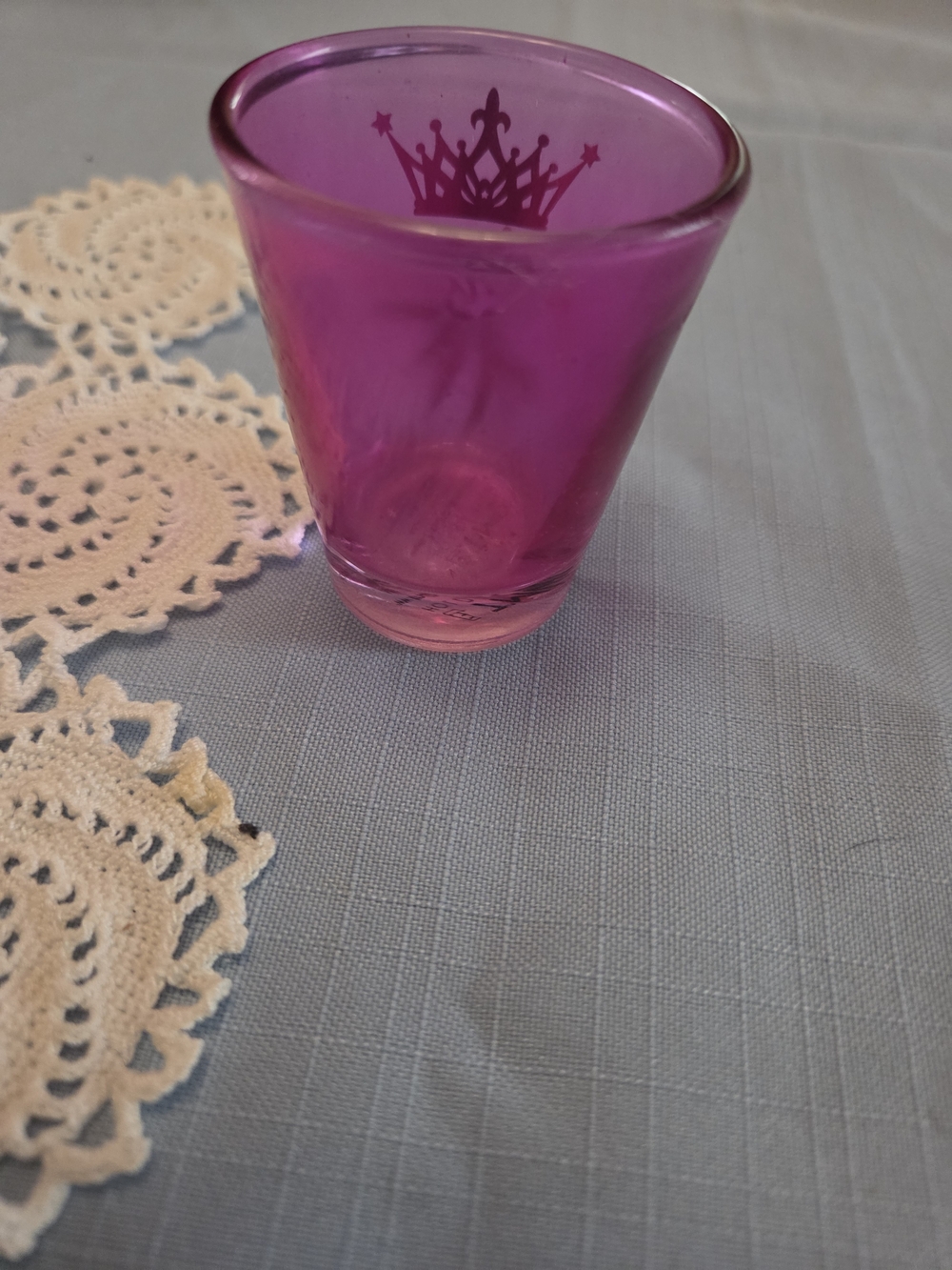 Pink Glass Shot Princess Accent
